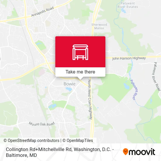 Collington Rd+Mitchellville Rd map
