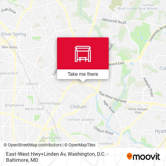 East-West Hwy+Linden Av map