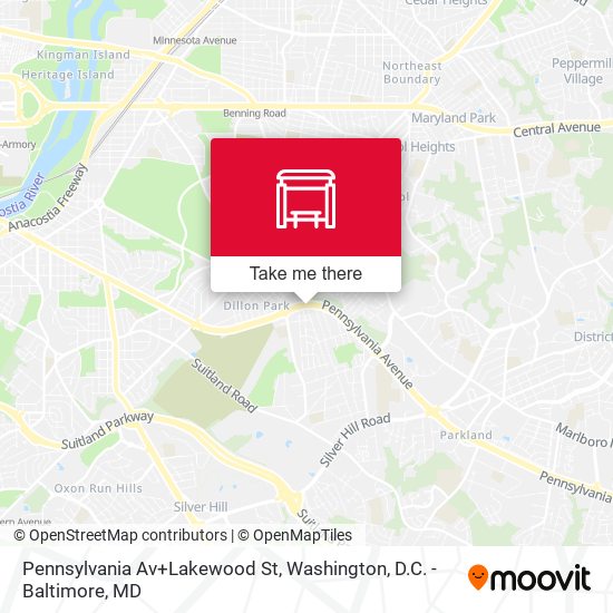 Pennsylvania Av+Lakewood St map