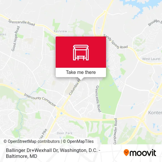 Ballinger Dr+Wexhall Dr map
