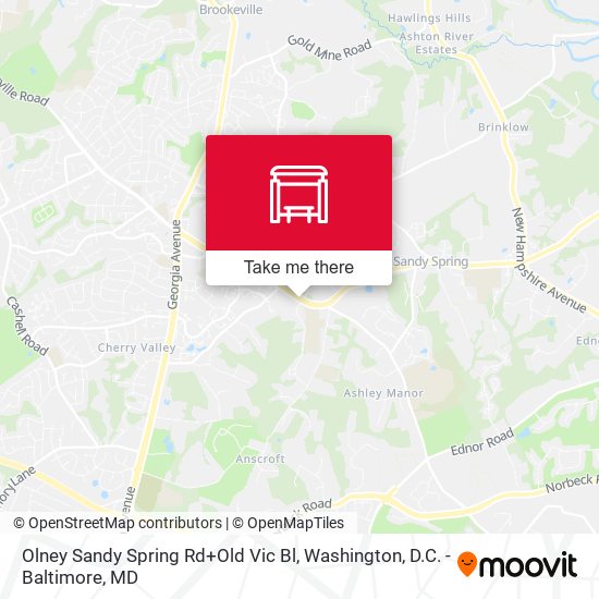 Olney Sandy Spring Rd+Old Vic Bl map
