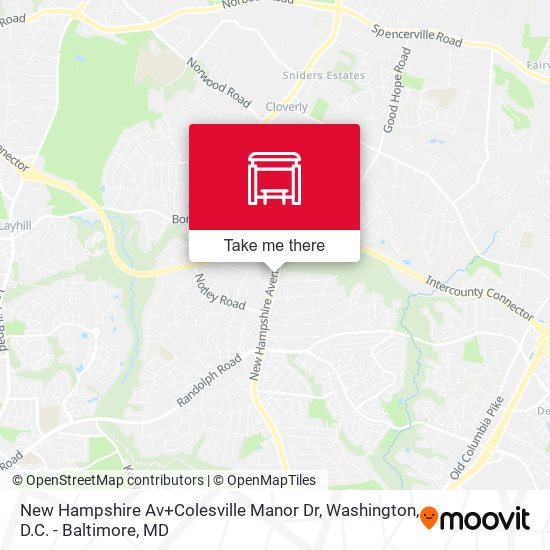 Mapa de New Hampshire Av+Colesville Manor Dr