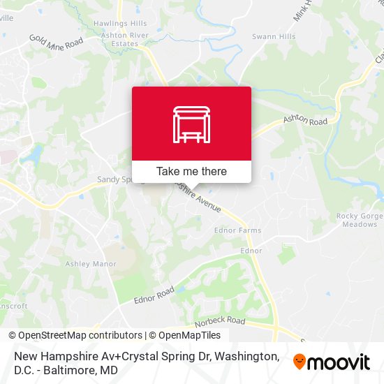 New Hampshire Av+Crystal Spring Dr map