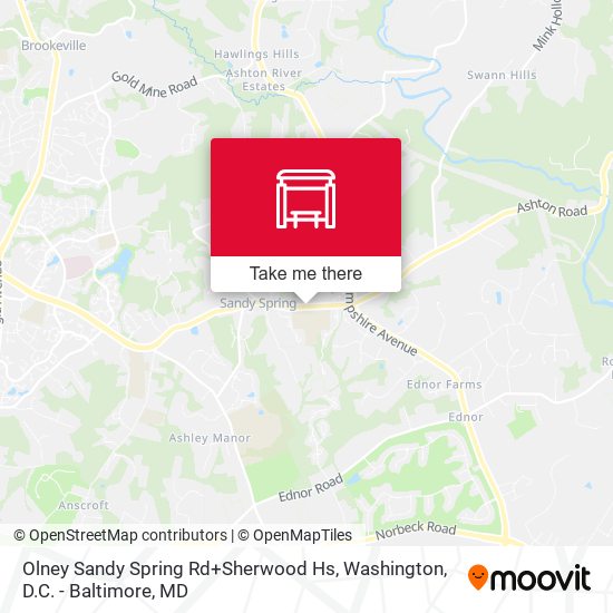Mapa de Olney Sandy Spring Rd+Sherwood Hs