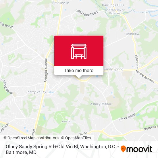 Mapa de Olney Sandy Spring Rd+Old Vic Bl