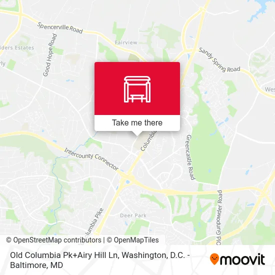 Old Columbia Pk+Airy Hill Ln map