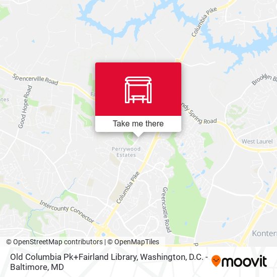Mapa de Old Columbia Pk+Fairland Library