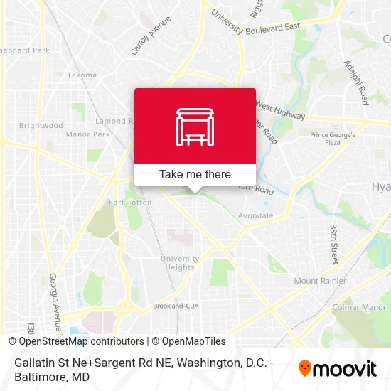 Gallatin St Ne+Sargent Rd NE map