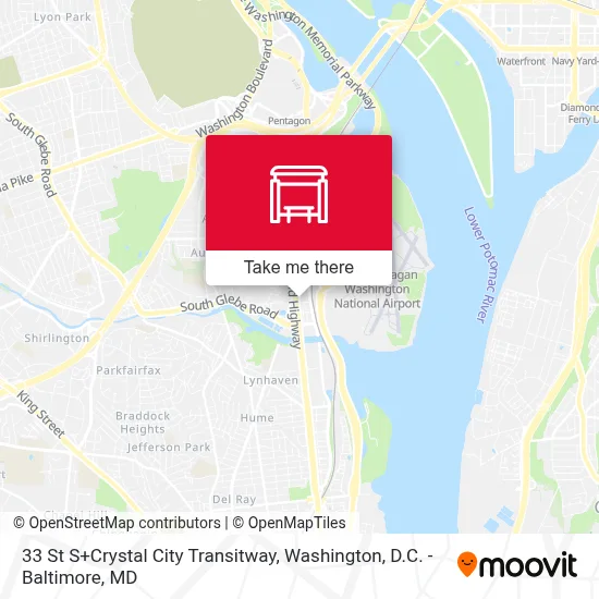 33 St S+Crystal City Transitway map