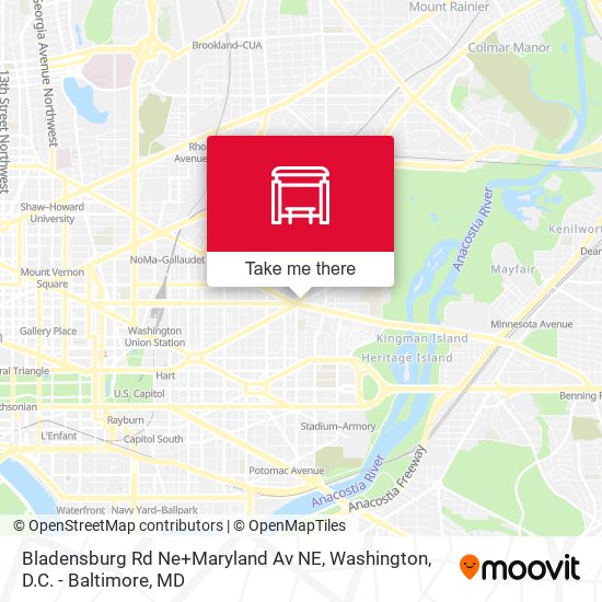 Bladensburg Rd Ne+Maryland Av NE map
