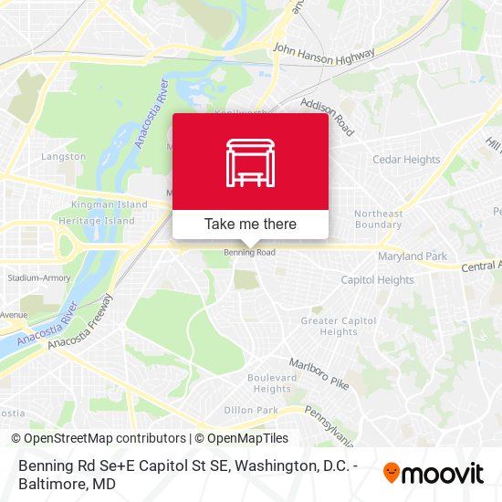 Mapa de Benning Rd Se+E Capitol St SE