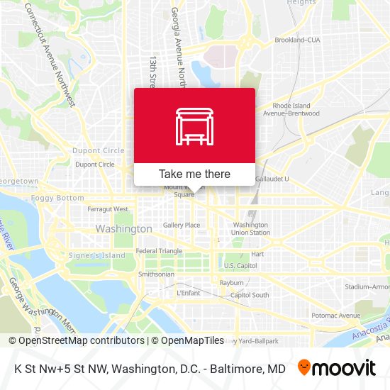 K St Nw+5 St NW map