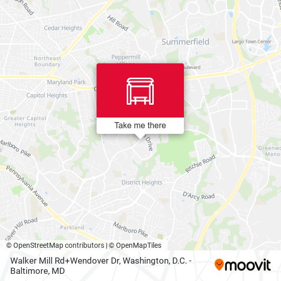 Walker Mill Rd+Wendover Dr map