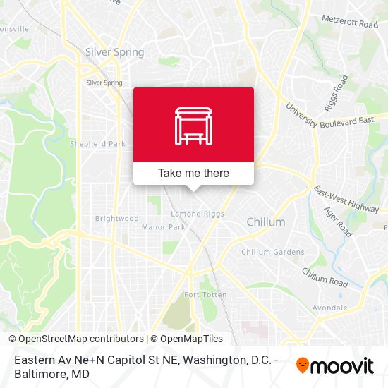 Mapa de Eastern Av Ne+N Capitol St NE
