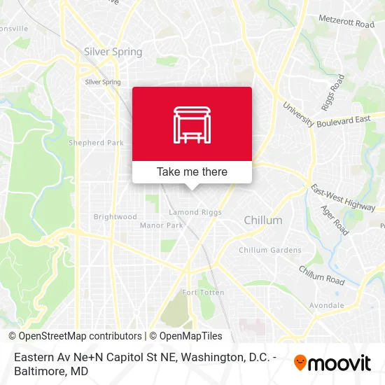 Eastern Av Ne+N Capitol St NE map