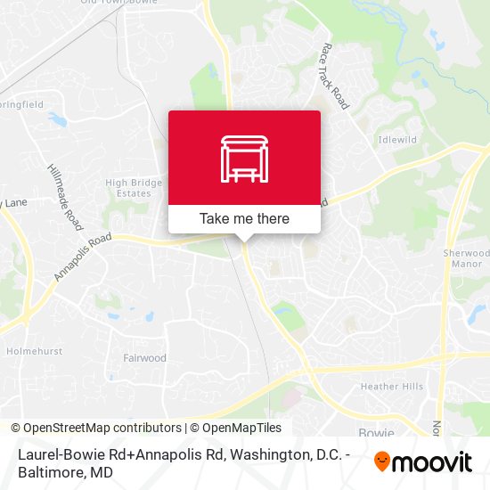 Laurel-Bowie Rd+Annapolis Rd map