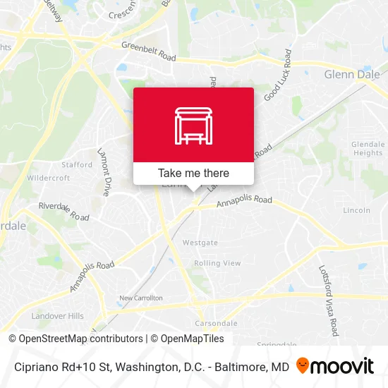 Cipriano Rd+10 St map