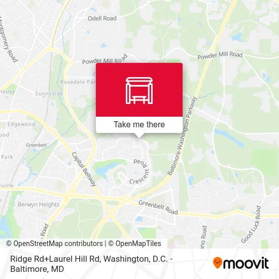 Ridge Rd+Laurel Hill Rd map