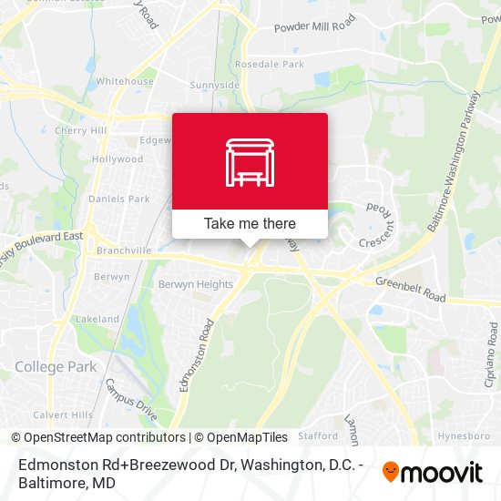 Mapa de Edmonston Rd+Breezewood Dr