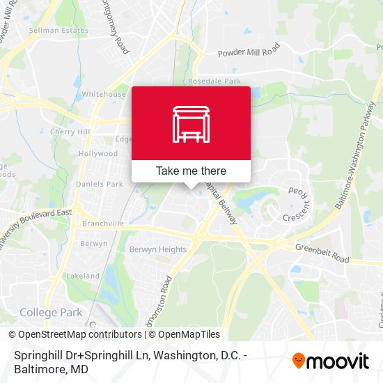 Springhill Dr+Springhill Ln map