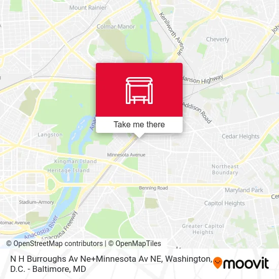 N H Burroughs Av Ne+Minnesota Av NE map