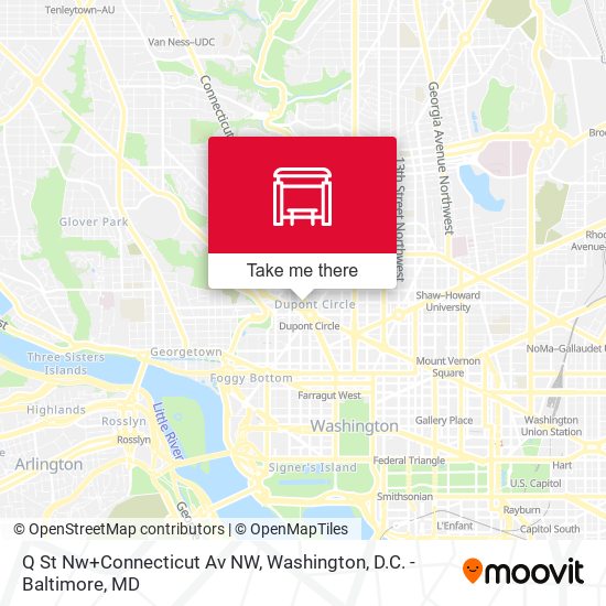 Q St Nw+Connecticut Av NW map