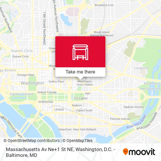 Massachusetts Av Ne+1 St NE map