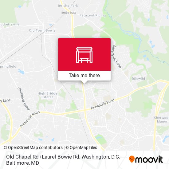 Old Chapel Rd+Laurel-Bowie Rd map