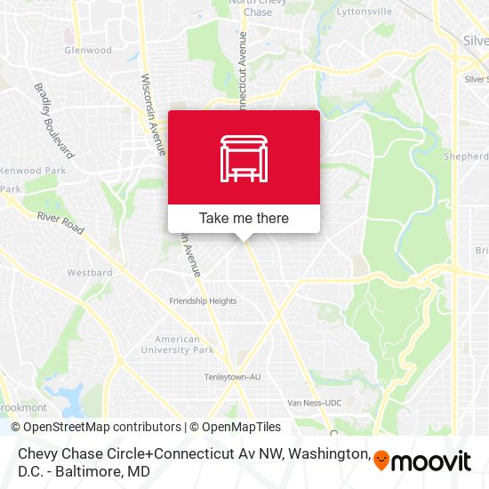 Chevy Chase Circle+Connecticut Av NW map