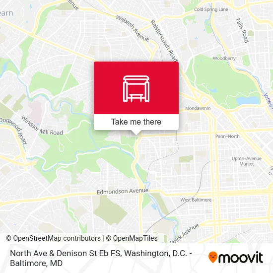 North Ave & Denison St Eb FS map