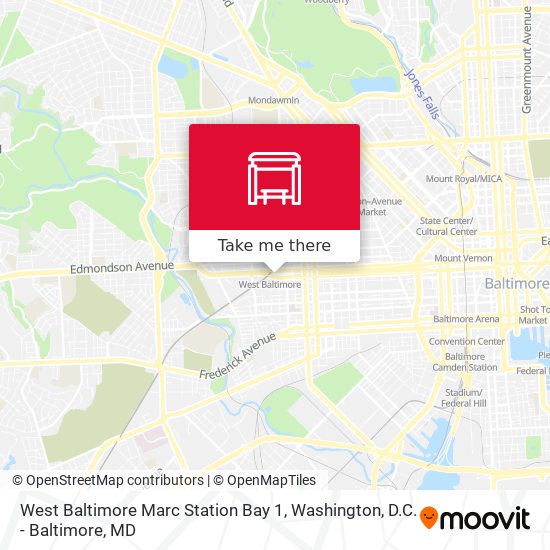 Mapa de West Baltimore Marc Station Bay 1