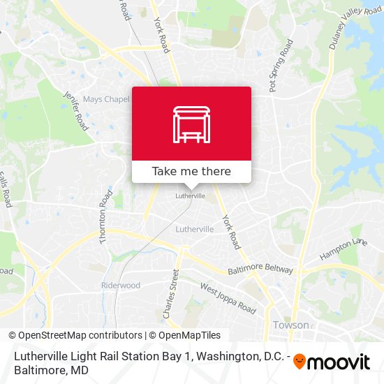 Lutherville Light Rail Station Bay 1 map