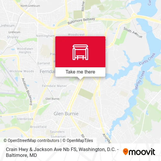 Crain Hwy & Jackson Ave Nb FS map