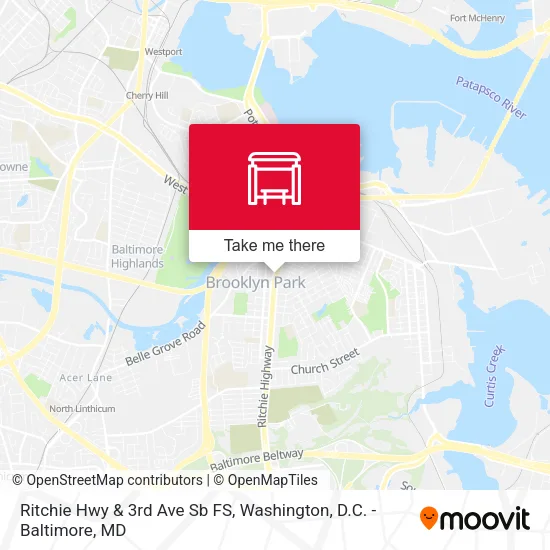 Ritchie Hwy & 3rd Ave Sb FS map
