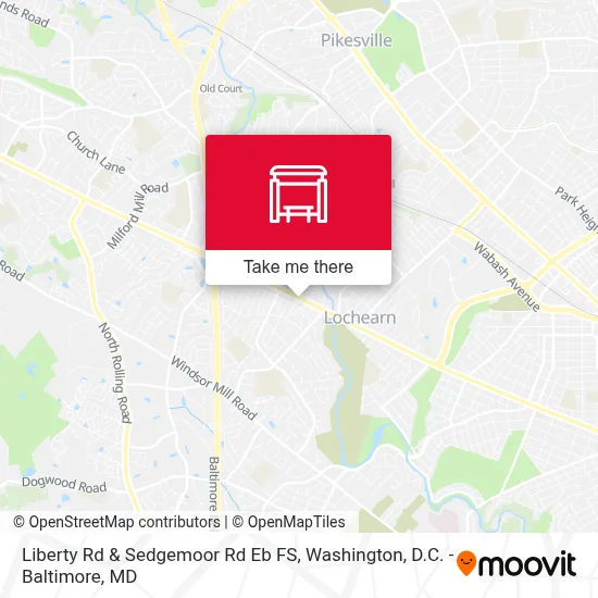 Liberty Rd & Sedgemoor Rd Eb FS map