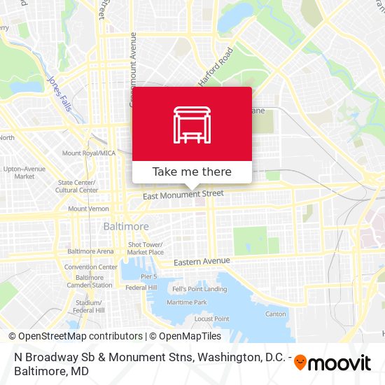 N Broadway Sb & Monument Stns map