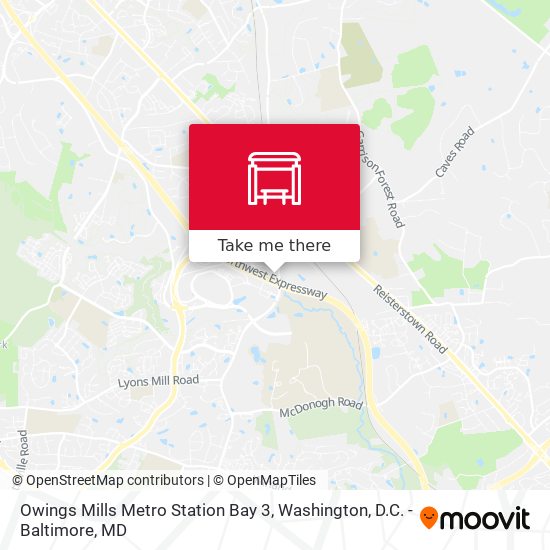 Mapa de Owings Mills Metro Station Bay 3
