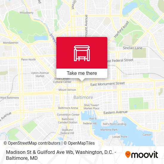 Madison St & Guilford Ave Wb map
