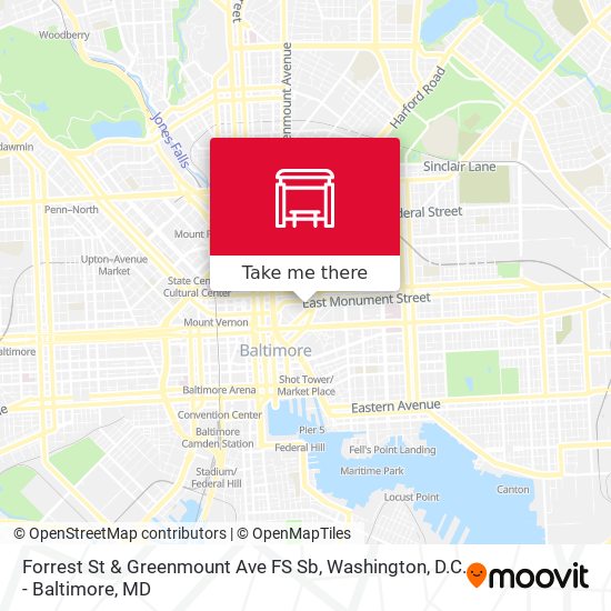 Mapa de Forrest St & Greenmount Ave FS Sb
