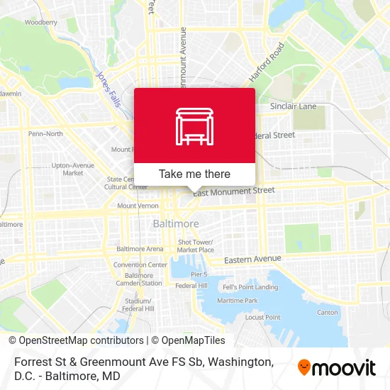 Forrest St & Greenmount Ave FS Sb map