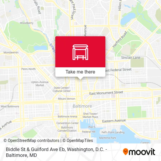 Biddle St & Guilford Ave Eb map