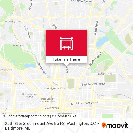 25th St & Greenmount Ave Eb FS map