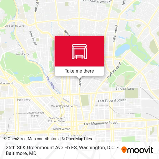 25th St & Greenmount Ave Eb FS map