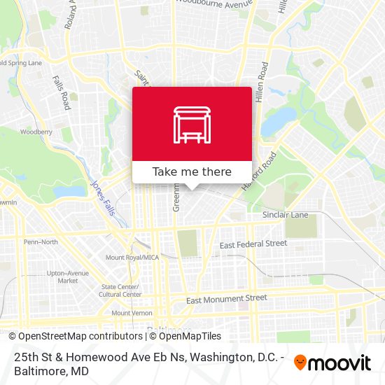 25th St & Homewood Ave Eb Ns map