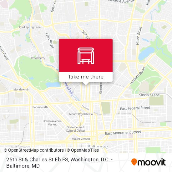 25th St & Charles St Eb FS map