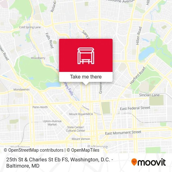 25th St & Charles St Eb FS map