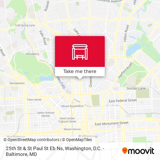 25th St & St Paul St Eb Ns map