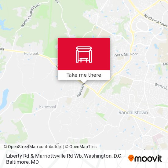 Liberty Rd & Marriottsville Rd Wb map