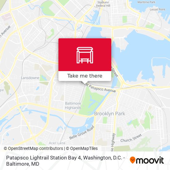 Mapa de Patapsco Lightrail Station Bay 4