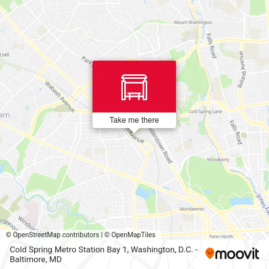 Mapa de Cold Spring Metro Station Bay 1